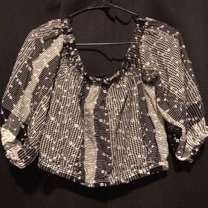 Gray and black blouse